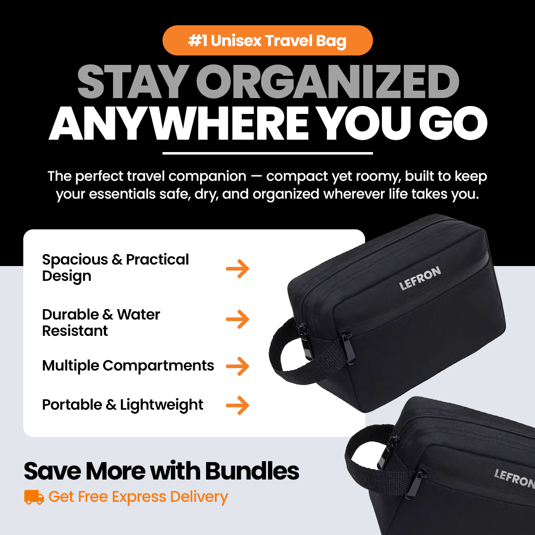 Premium Travel Toiletry Organizer Bag